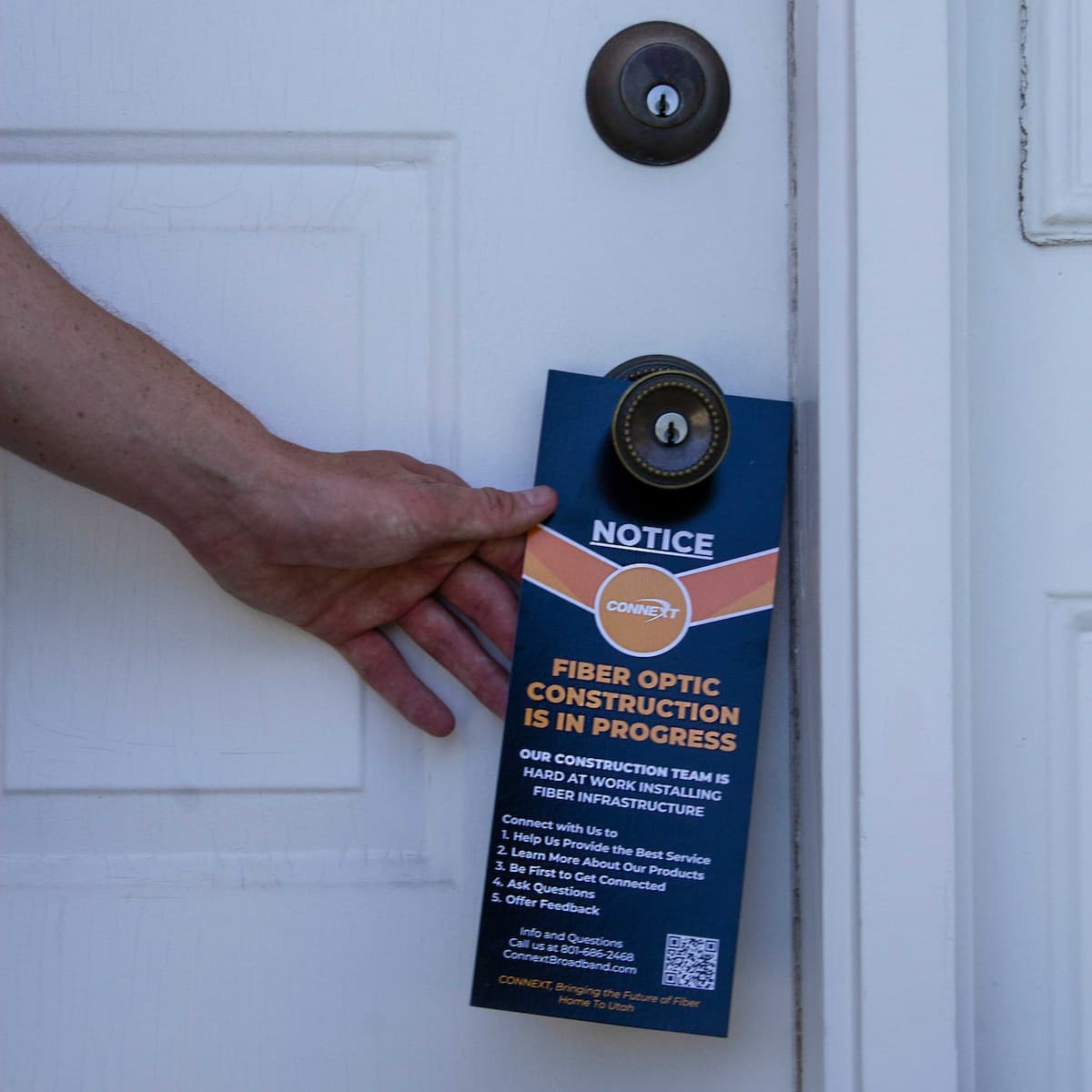 Connext door hanger notification.